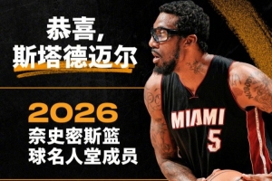 奈史密斯篮球名人堂官宣斯塔德迈尔入选！热火第一时间送上祝福！
